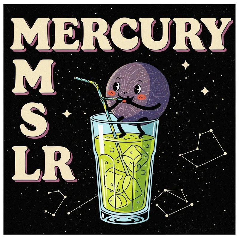 Mercury Planet Enjoying a Vintage Drink Mercury Planet Enjoying a Vintage Drink