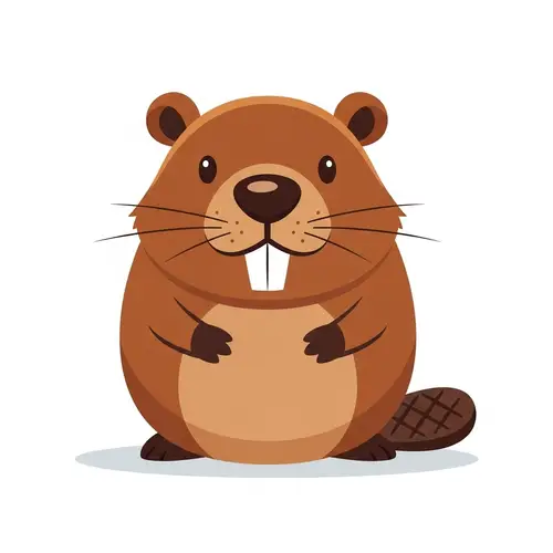 Dagget Beaver Flat Design | Jovial Cartoon Character