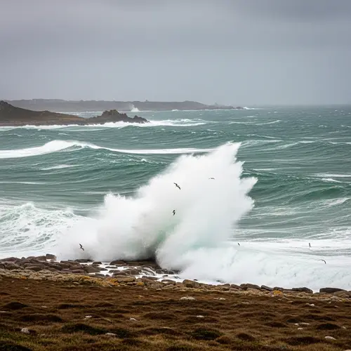 Turbulent Sea in Brittany, France