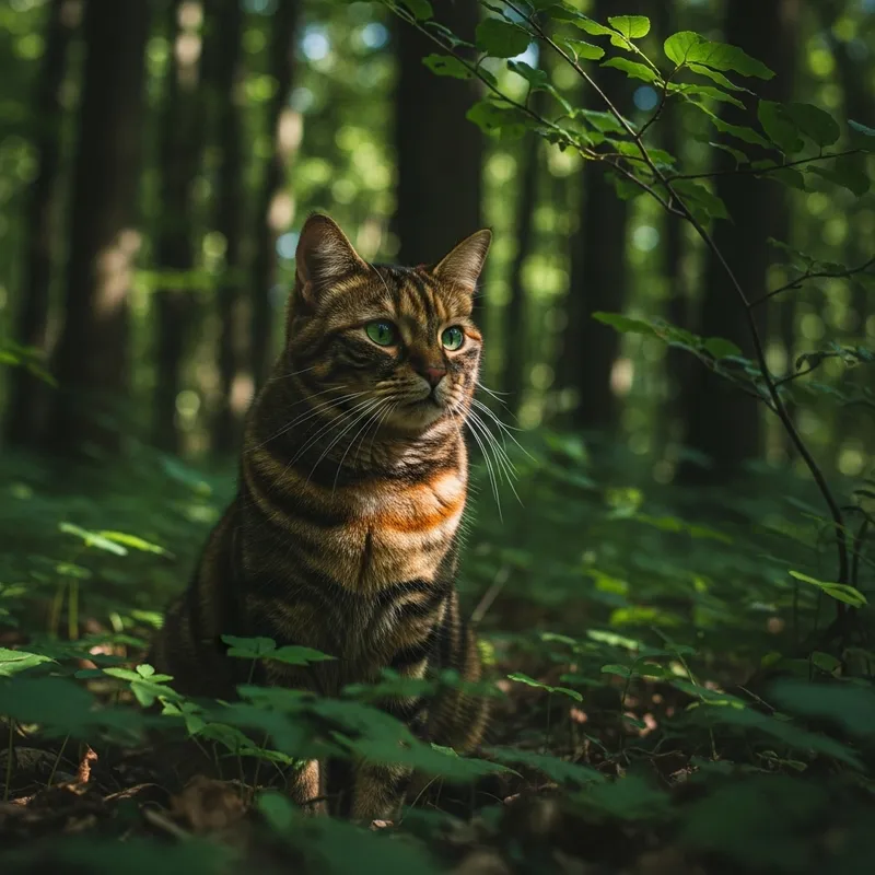Majestic Forest Cat: Nature's Feline Charm