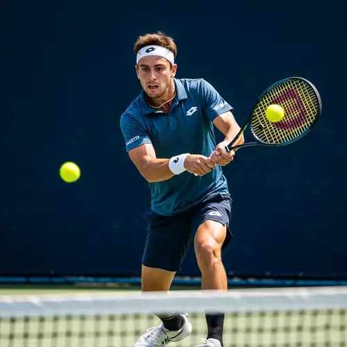 Dynamic Tennis Player in Action | Vibrant Sports Photography