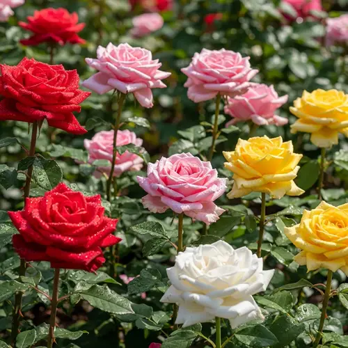 Enchanting Garden of Colorful Roses - Symbolism and Beauty