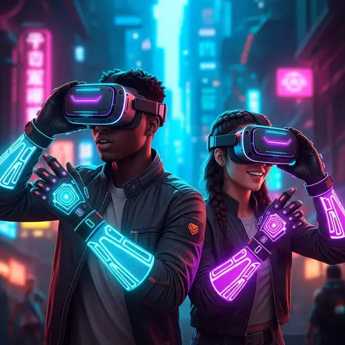Futuristic Gamers in Cyberpunk World: Neon Adventure