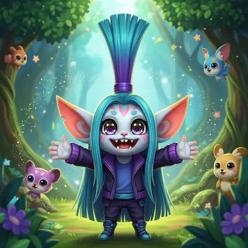 Friendly Troll from the Movie: Colorful and Fun