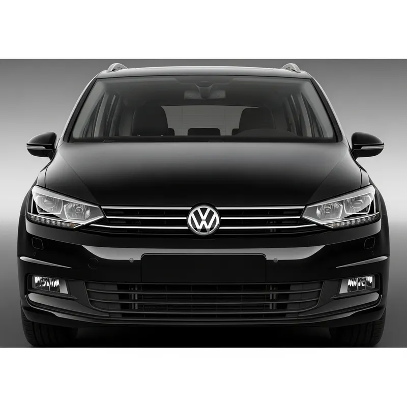 Front View of Volkswagen Touran in Deep Black - Premium Look