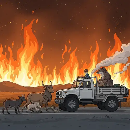 Wildfire Extinguished by Team of Animals