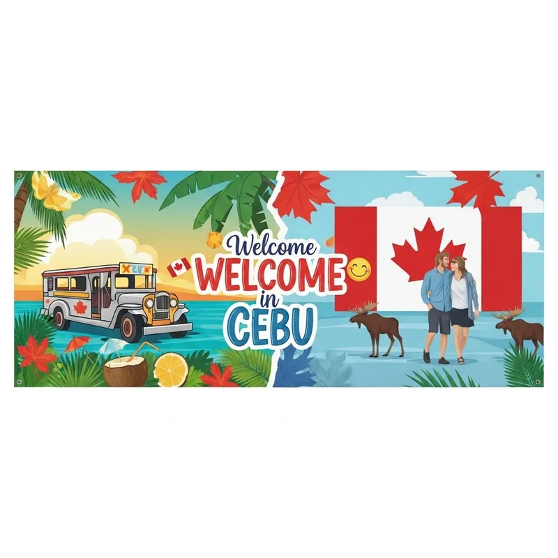 Warm Welcome: Cebu & Canada Couple Vacation Tarp Design