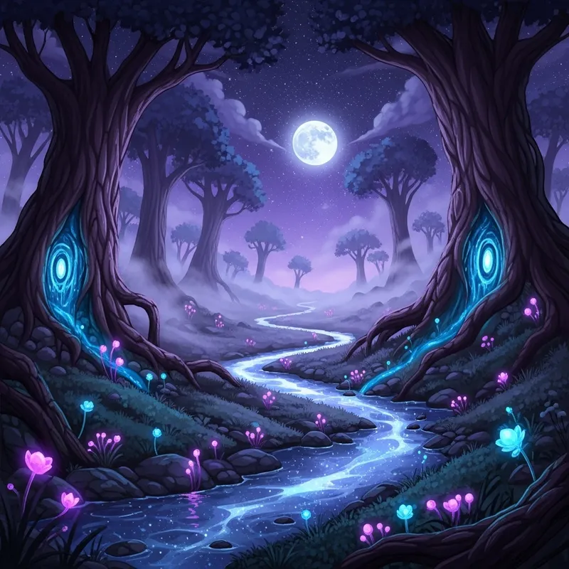 Supernatural Landscape with Magical Elements Supernatural Landscape with Magical Elements