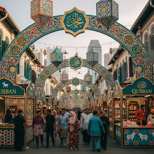Vibrant Streets of Singapore: Islamic Geometric Patterns