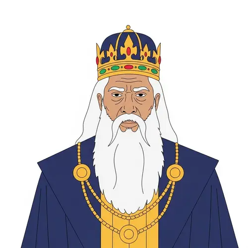 Regal Male Public Figure in Minimalist Digital Art Style
