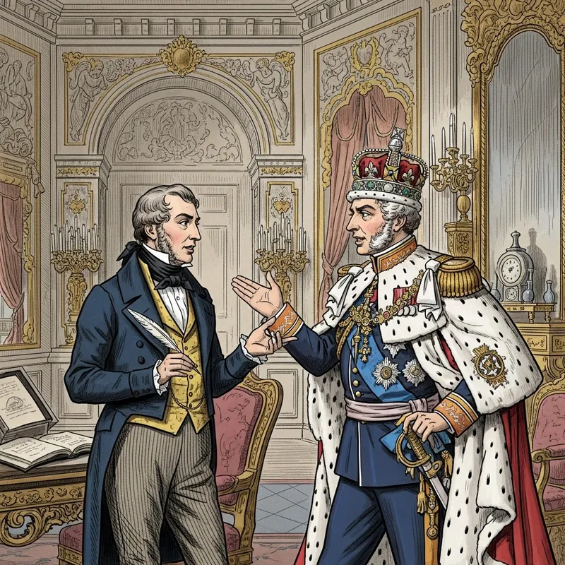 Pushkin's Dialog with Tsar Nicholas I in Chudov Monastery Room