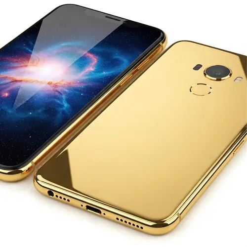 Gold Smartphone with Large Vibrant Screen - Luxury Phone De Oro