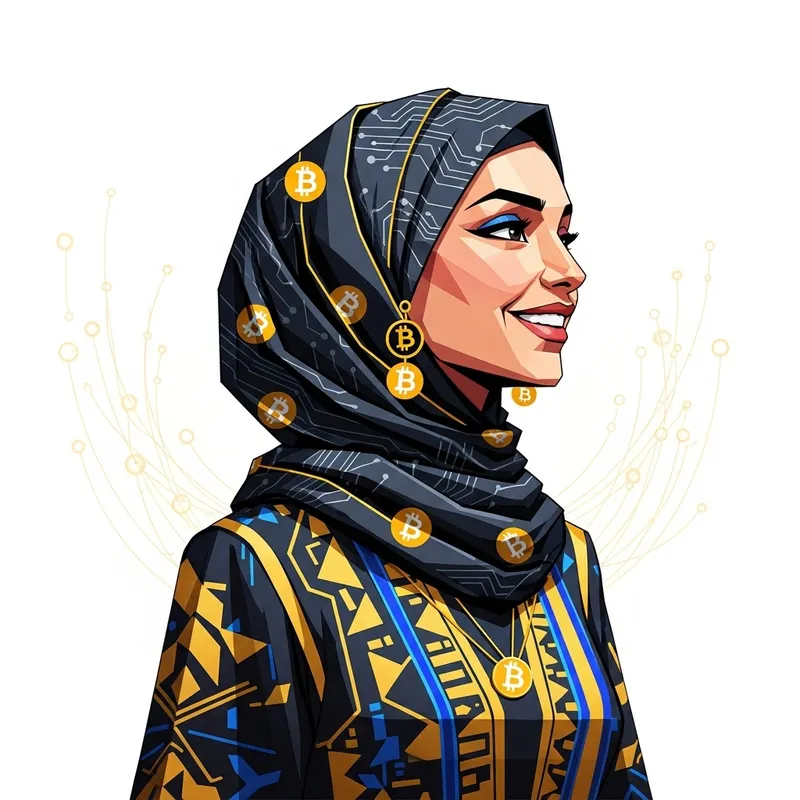 Middle-Eastern Bitcoin Woman | Animated Character Middle-Eastern Bitcoin Woman | Animated Character