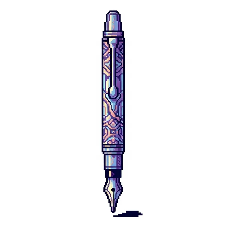 Pixel Art Pen Drawing