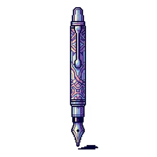 Pixel Art Ink Pen Illustration