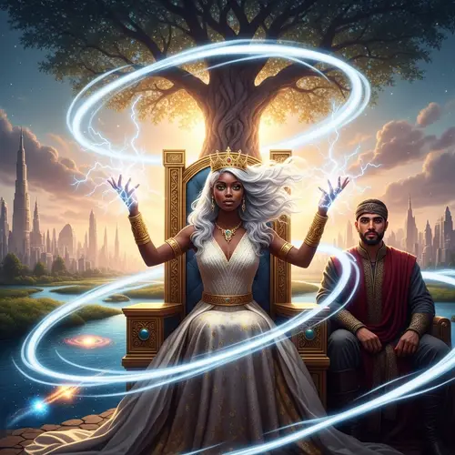 Splendid Black Woman with Silver Hair on Gold Throne | City of Revelation 21