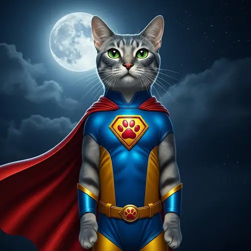 Superhero Cat - Legendary Guardian of the Night