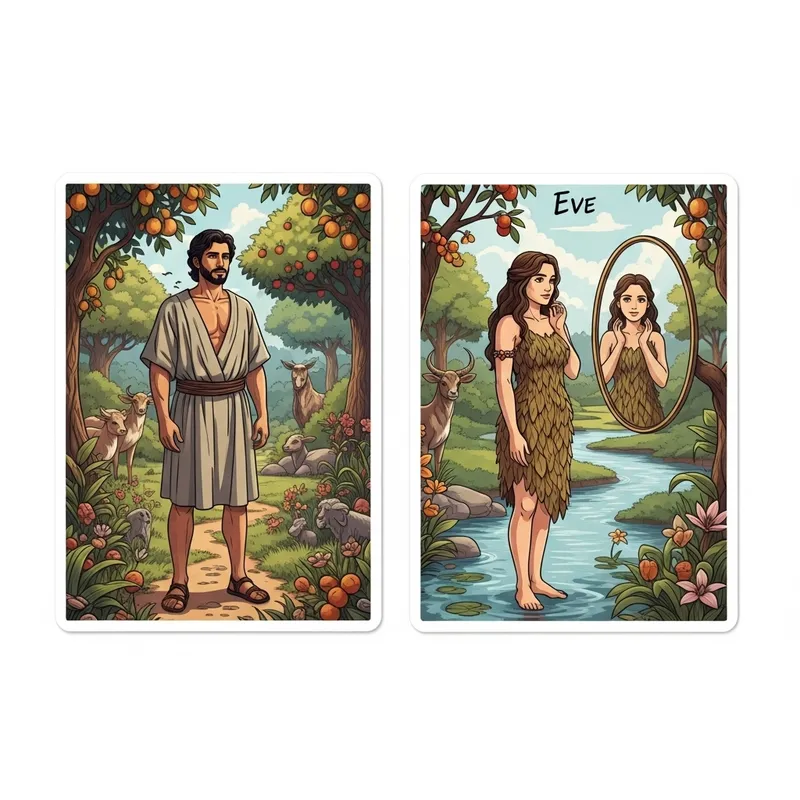 Adam and Eve Stickers - Unique Biblical Characters Set