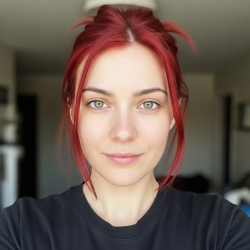 Vibrant Green-Eyed Redhead's Captivating Selfie
