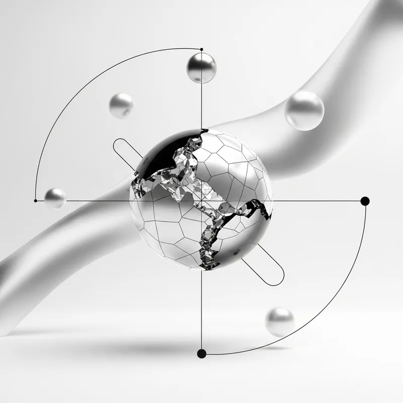 Contemporary Broken Sphere Artwork: Minimalist Design with Reflection Contemporary Broken Sphere Artwork: Minimalist Design with Reflection