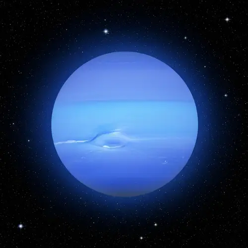 Dreamy Blue Neptune in the Cosmos