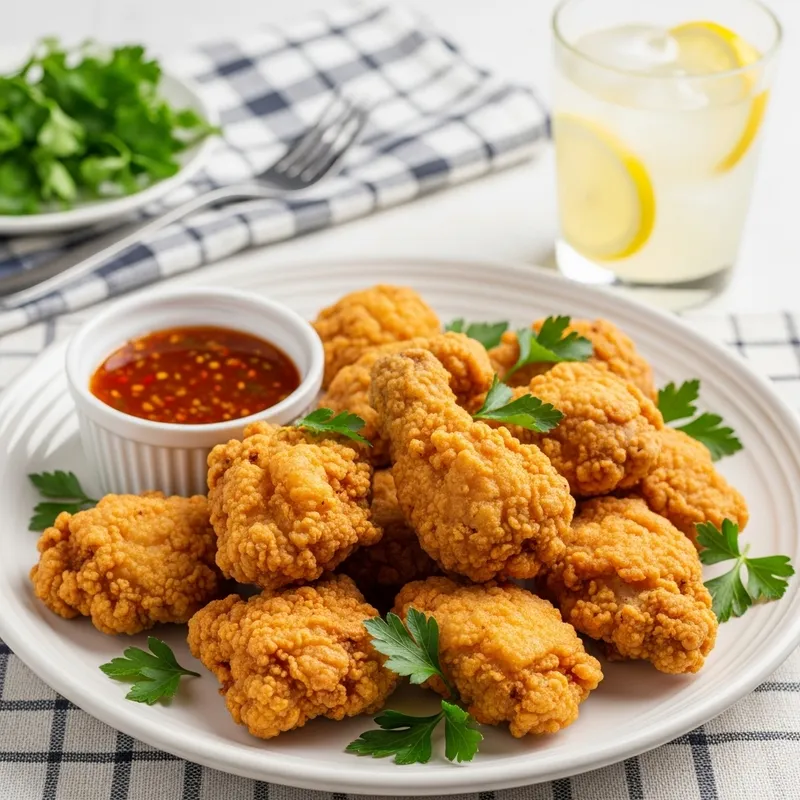 Golden Crispy Chicken Fry Recipe with Tangy Dip