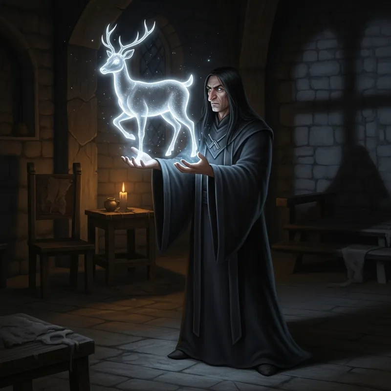 Severus Snape with Patronus | Spectral Doe Fantasy Art