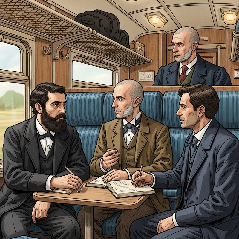Victorian Train Cabin Intellectual Discourse Victorian Train Cabin Intellectual Discourse