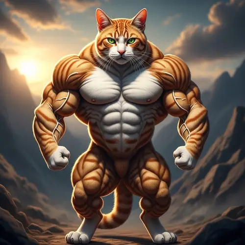 Muscular Cat Image: Powerful feline with robust physique