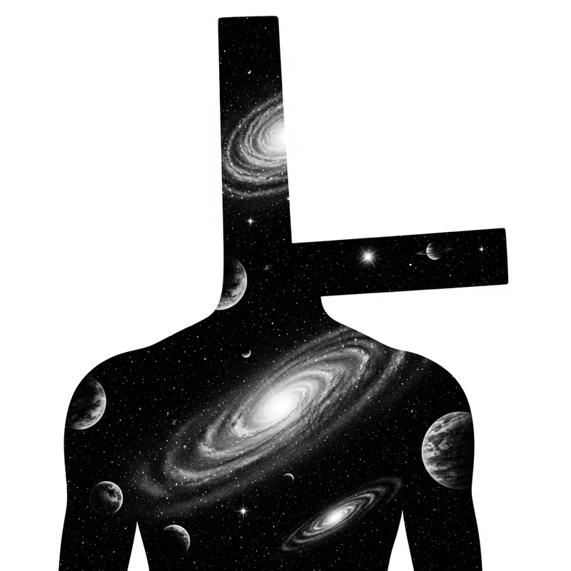 Celestial Human Form: Cosmic Galaxy Artwork