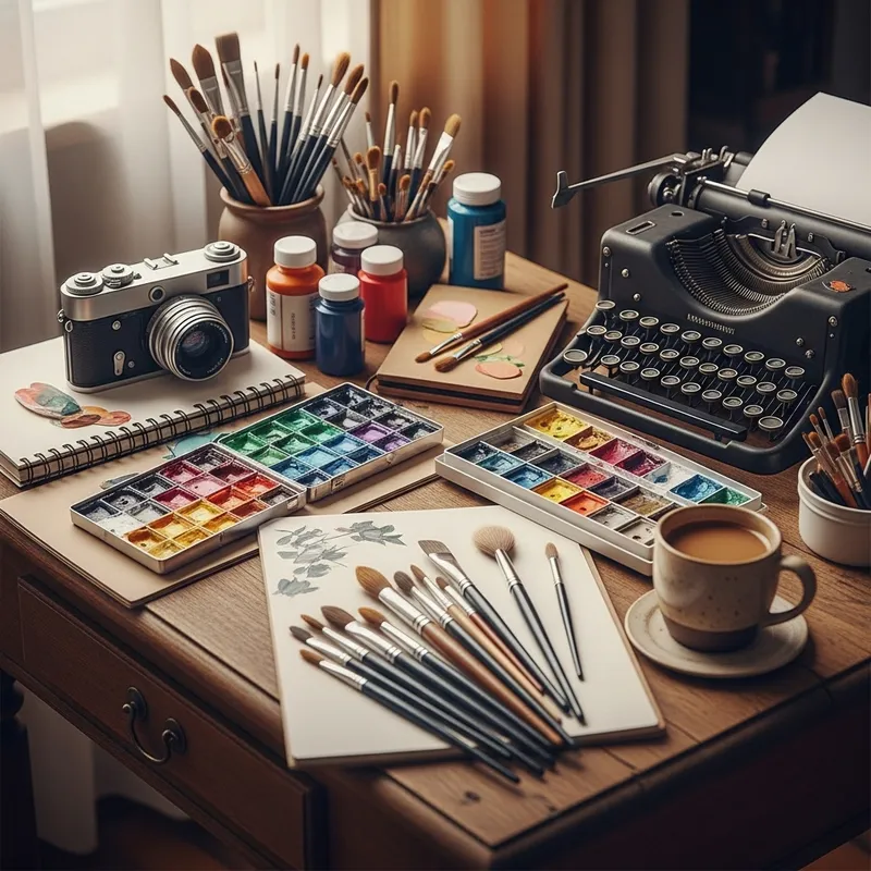 Inspiring UGC Creator Instagram Post: Creative Art Supplies Setting