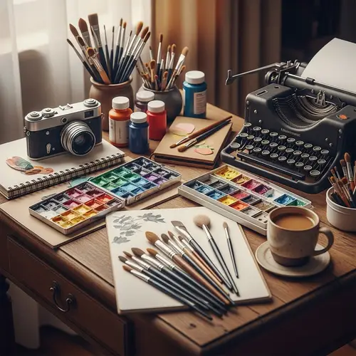 Aesthetic UGC Creator Instagram Post: Creative Art Supplies Setting