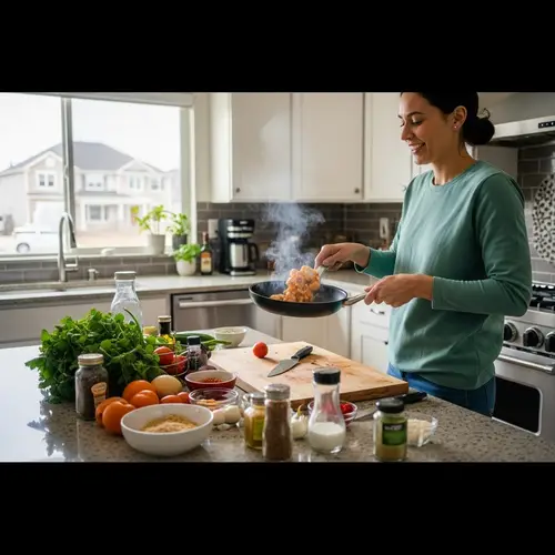Cooking in a Well-Equipped Kitchen in the United States