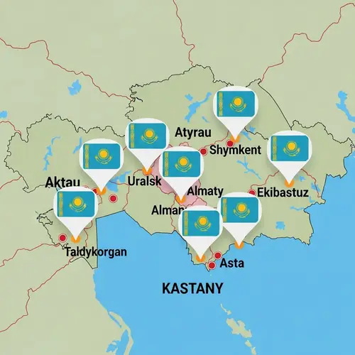 Detailed Geographical Map of Kazakhstan with Major Cities