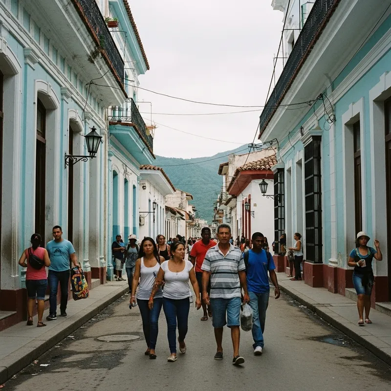 Vibrant Street Scene in Sierra Maestra, Cuba: Local Culture & Architecture Captured