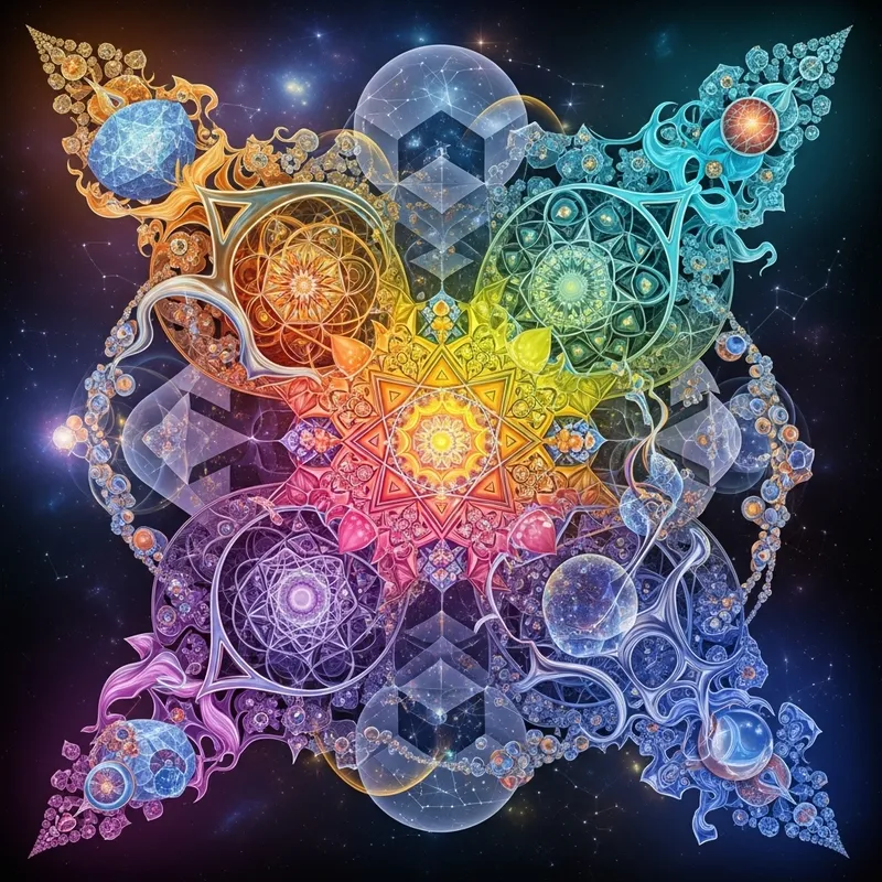 Create Complex and Beautiful Digital Art with Vibrant Colors and Intricate Designs