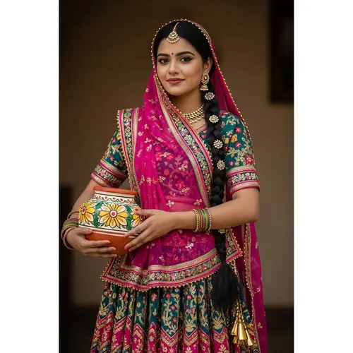 Traditional Indian Girl in Vibrant Lehenga | Cultural Heritage