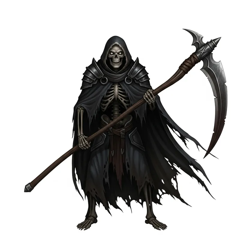 Menacing Skeleton Warrior with Scythe | Dark Fantasy Character