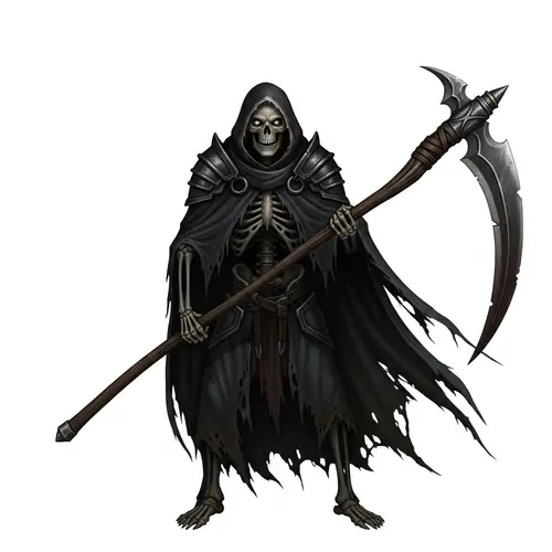 Menacing Skeleton Warrior with Scythe | Fantasy D&D Character