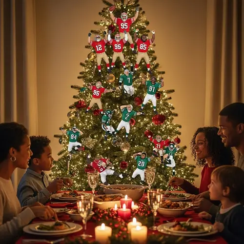 Unique Christmas Dinner Scene with San Francisco 49ers and Philadelphia Eagles