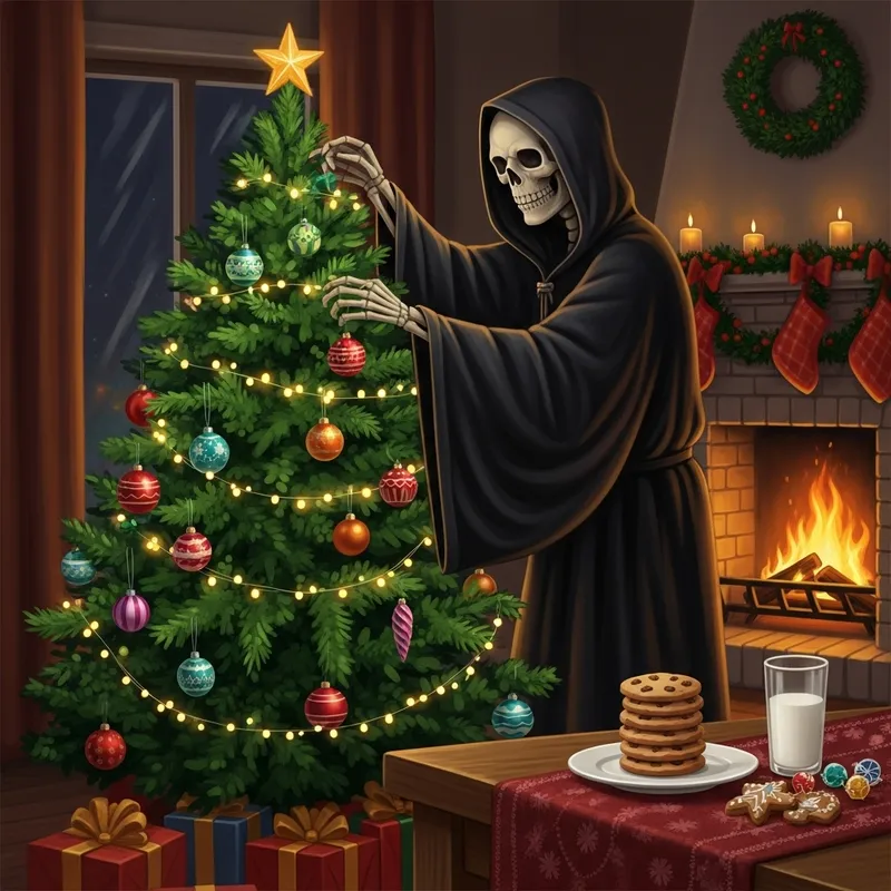 Christmas Death Celebration | Festive Skeleton Decorating