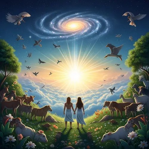 Biblical Time of Creation: Enchanting Star-Studded Galaxy