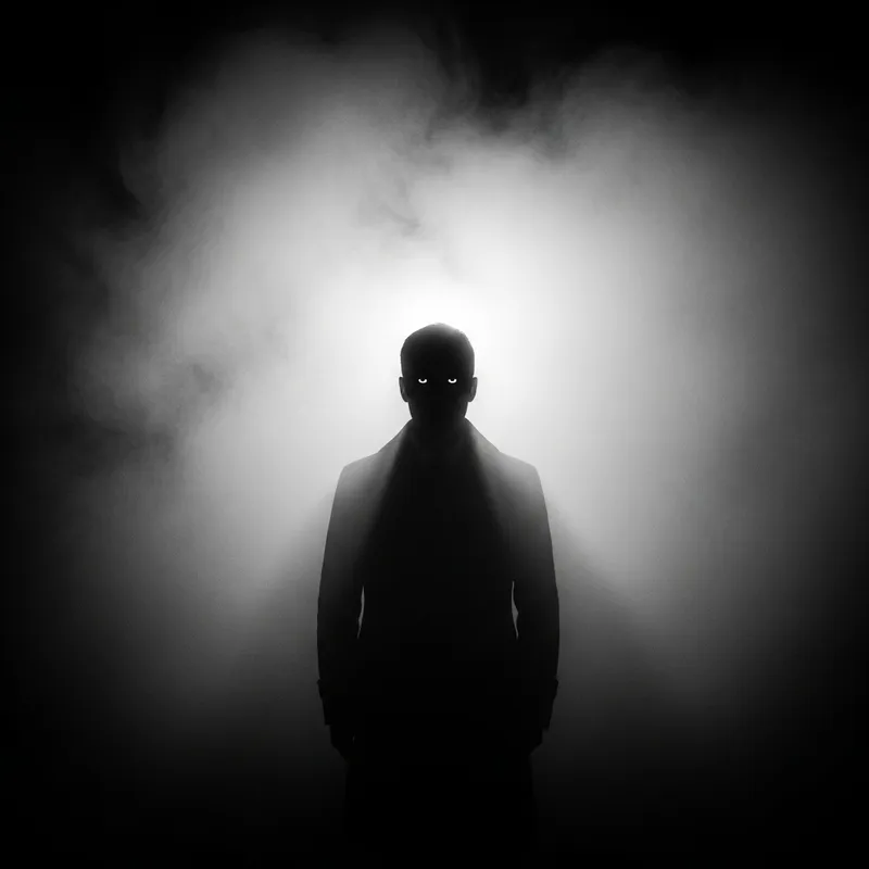 Enigmatic Figure in Vintage Noir Film Atmosphere Enigmatic Figure in Vintage Noir Film Atmosphere