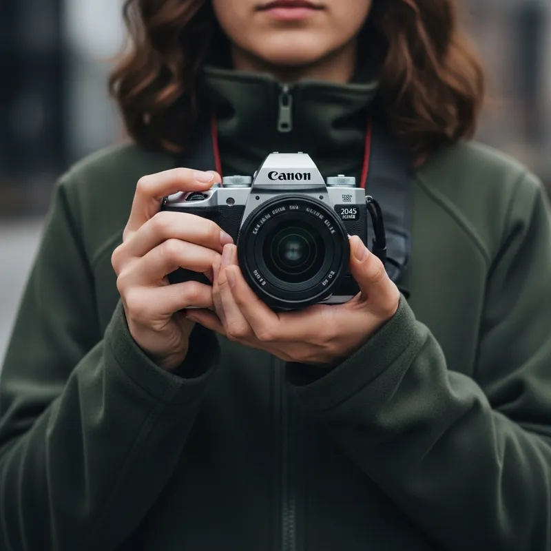 Futuristic Photographer with Ultra-Modern Canon Lens