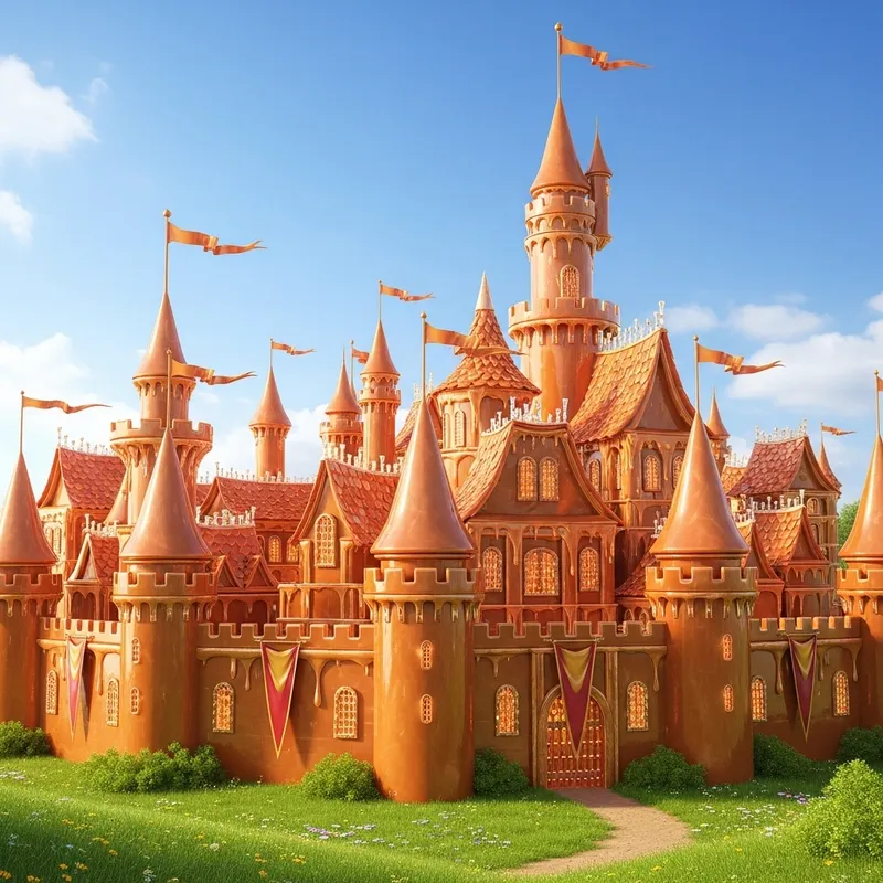 Caramel Castle - Majestic Fortress of Sweetness