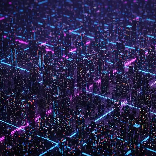 Digital City Dark Web Vibes | Neon-Lit Urban Matrix