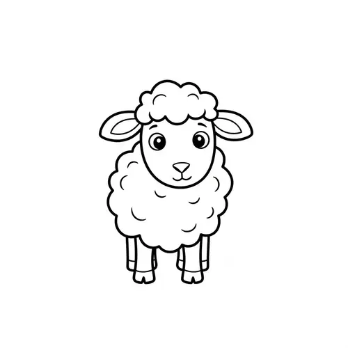 Cute & Friendly Sheep Coloring Page for Kids