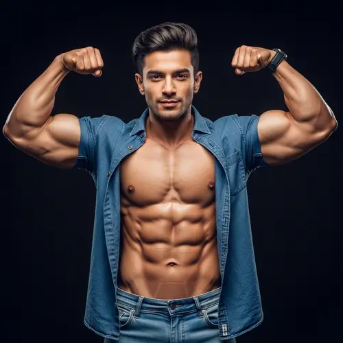 Handsome Muscular Man: Fitness and Style