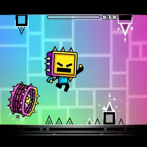 Geometry Dash Inspired Avatar: Vibrant & Geometric Design