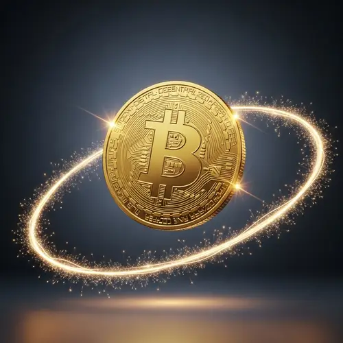 Golden Bitcoin Coin in Mid-Air with Dollar Sign - Ballin' in Flight